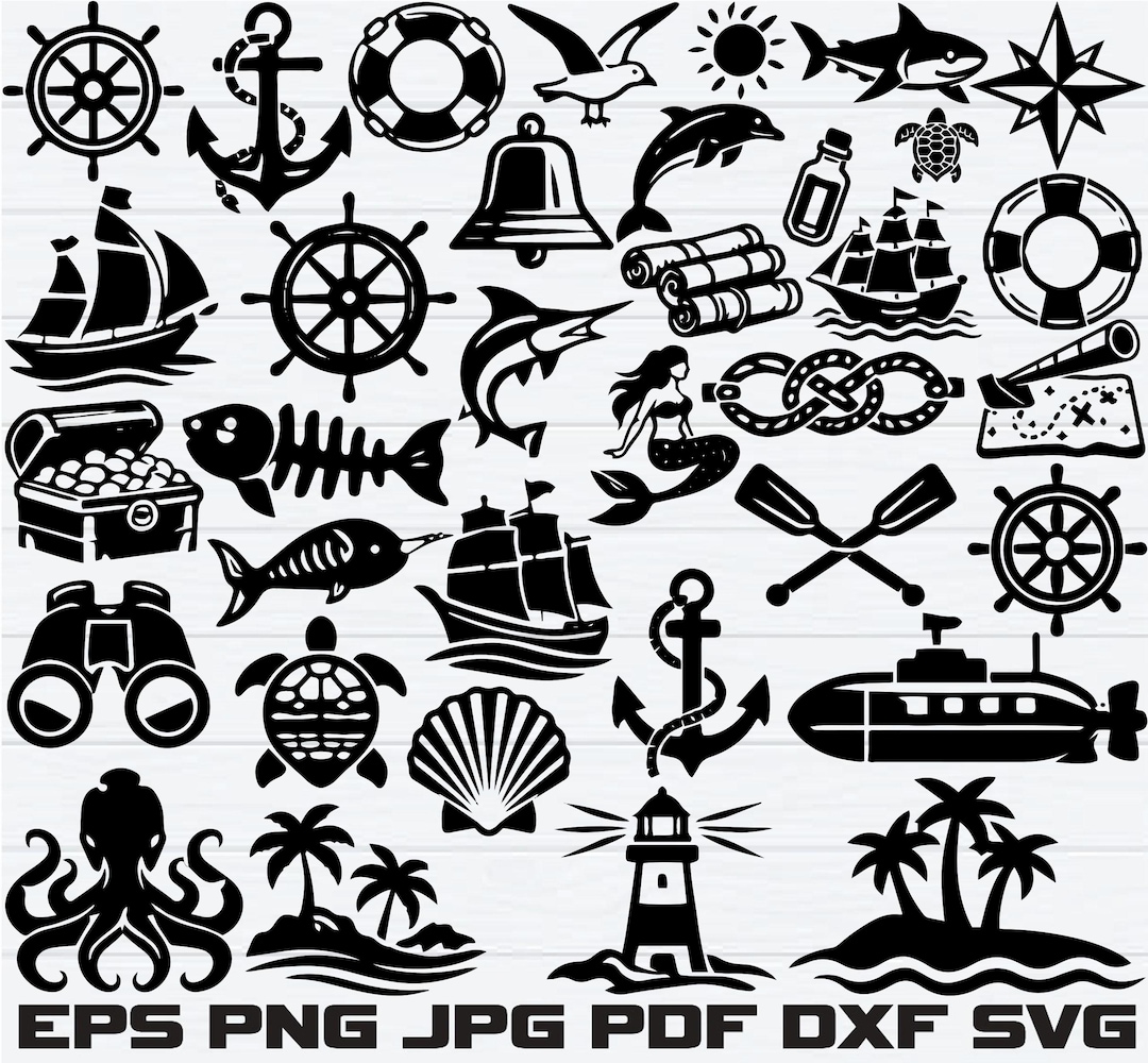 Svg Rounds Nautical Nautical SVG Bundle, Nautical PNG Bundle, Nautical SVG Cut Files for ...