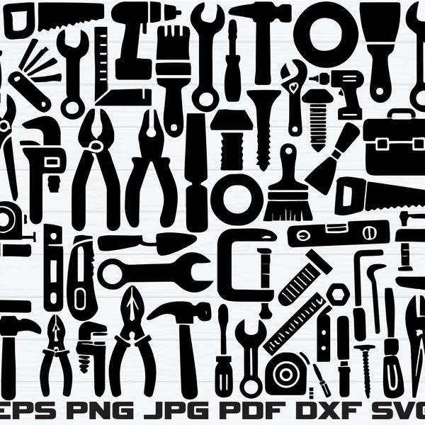 Tools Svg Bundle, Tools Clipart, Tools Cut Files For Cricut, Mechanic Tools Svg, Hand Tool Svg, Wrench Svg, Work Tools Svg, Tools Silhouette