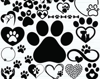 Dog's Paw SVG, Animal Paw SVG, Dog Foot Print, Pet paw silhouette,Paw Print svg, dog paw print svg,dog lover svg - Printable, Cricut