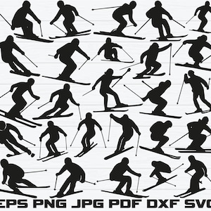 Skiing Svg Bundle, Skiing Png Bundle, Winter Sport Svg, Ski Svg, Skier Svg, Skiing Clipart, Skiing Silhouette, Skiing Vectors, Ski Png,Pdf