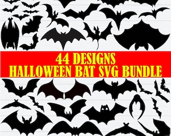 Paquete de archivos SVG de murciélagos, murciélago nocturno SVG, murciélago de Halloween SVG, imágenes prediseñadas de murciélagos, paquete de archivos PNG de murciélagos, archivos de corte de murciélagos para Cricut, silueta de murciélago, archivo vectorial EPS de murciélago
