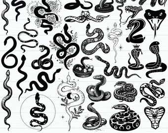 Snake svg bundle, Floral snake svg,Celestial snake svg, Snake with flowers svg, Mystical snake svg, Instant Download, Snake svg cut files