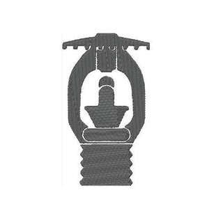 Peut inclure: Une illustration en noir et blanc d'une tête de gicleur. La tête de gicleur est un élément de sécurité courant dans les bâtiments.