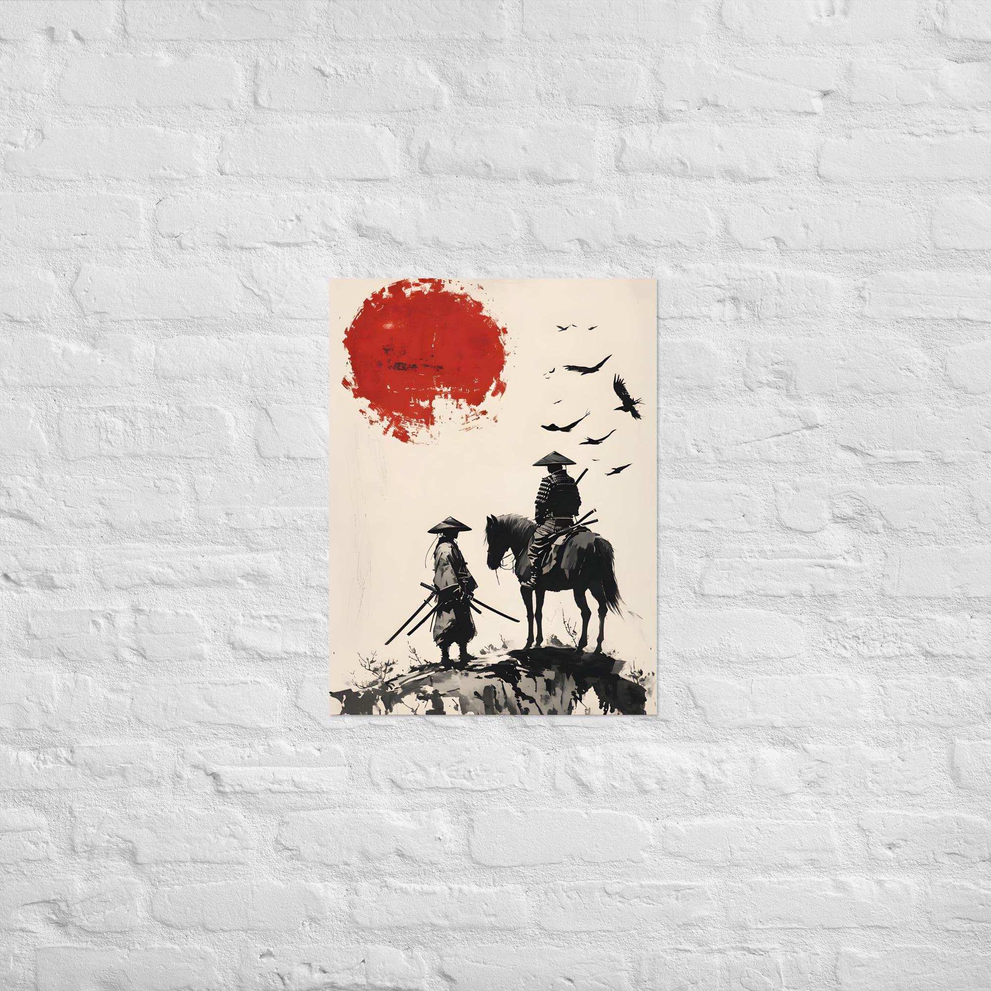 Samurai Rising Sun Poster Japanese Samurai Rising Sun Japan Multiple Sizes Poster Wall ...