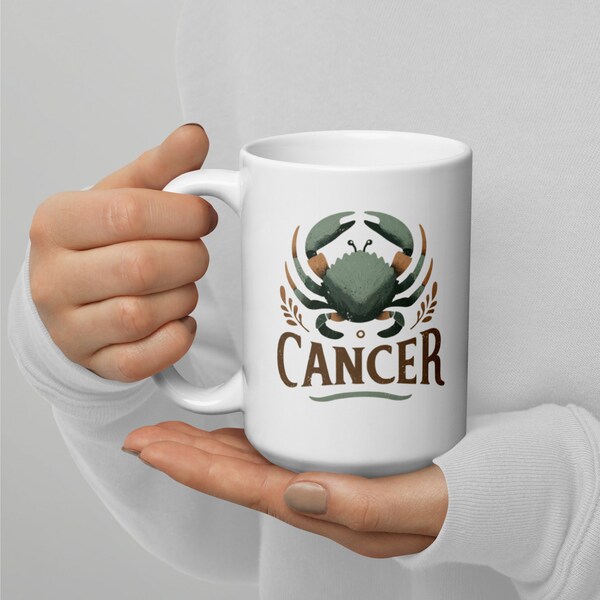 Cancer Zodiac Mug Astrological Sign Coffee Cup Simple Modern Boho Style Multiple Sizes