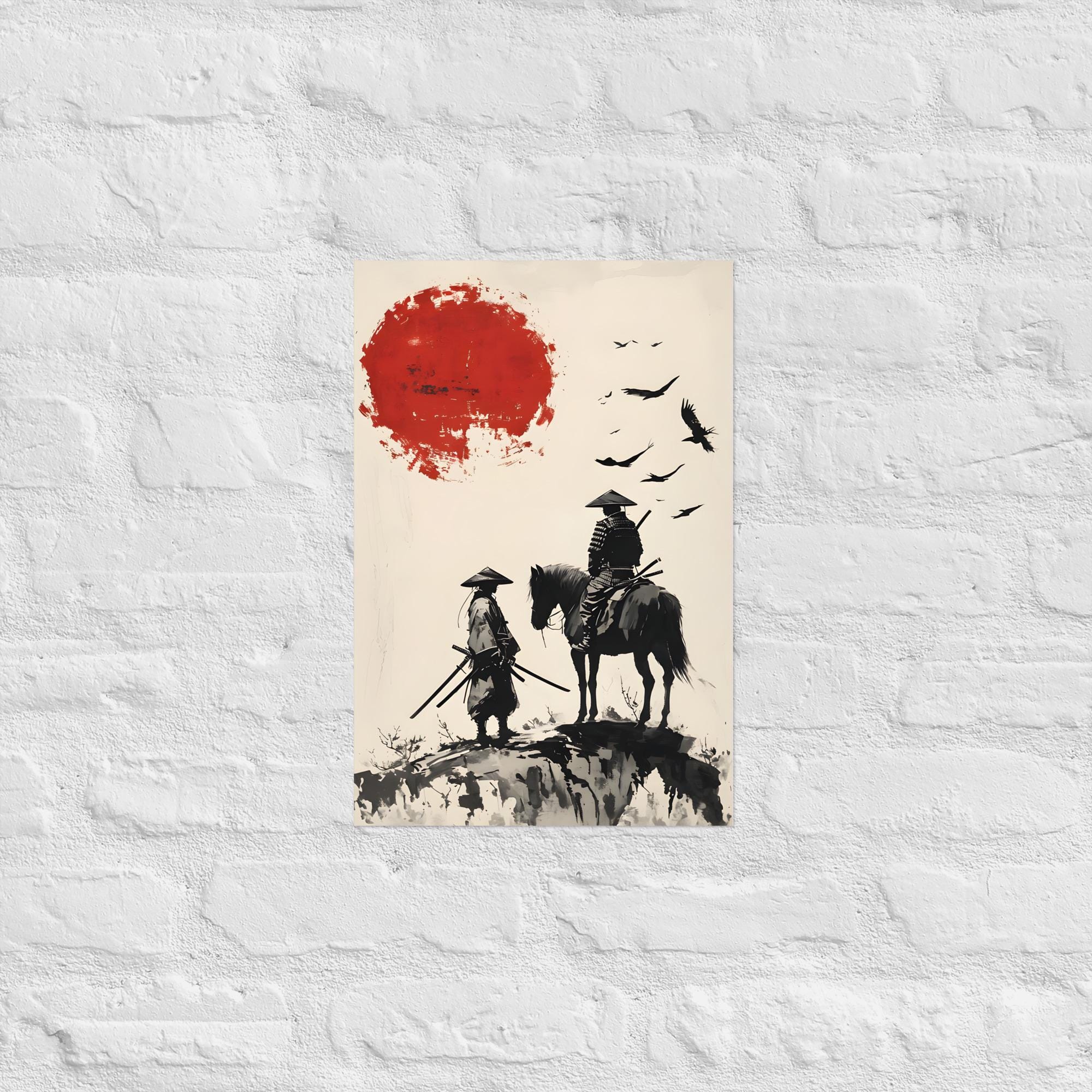 Samurai Rising Sun Poster Japanese Samurai Rising Sun Japan Multiple Sizes Poster Wall ...
