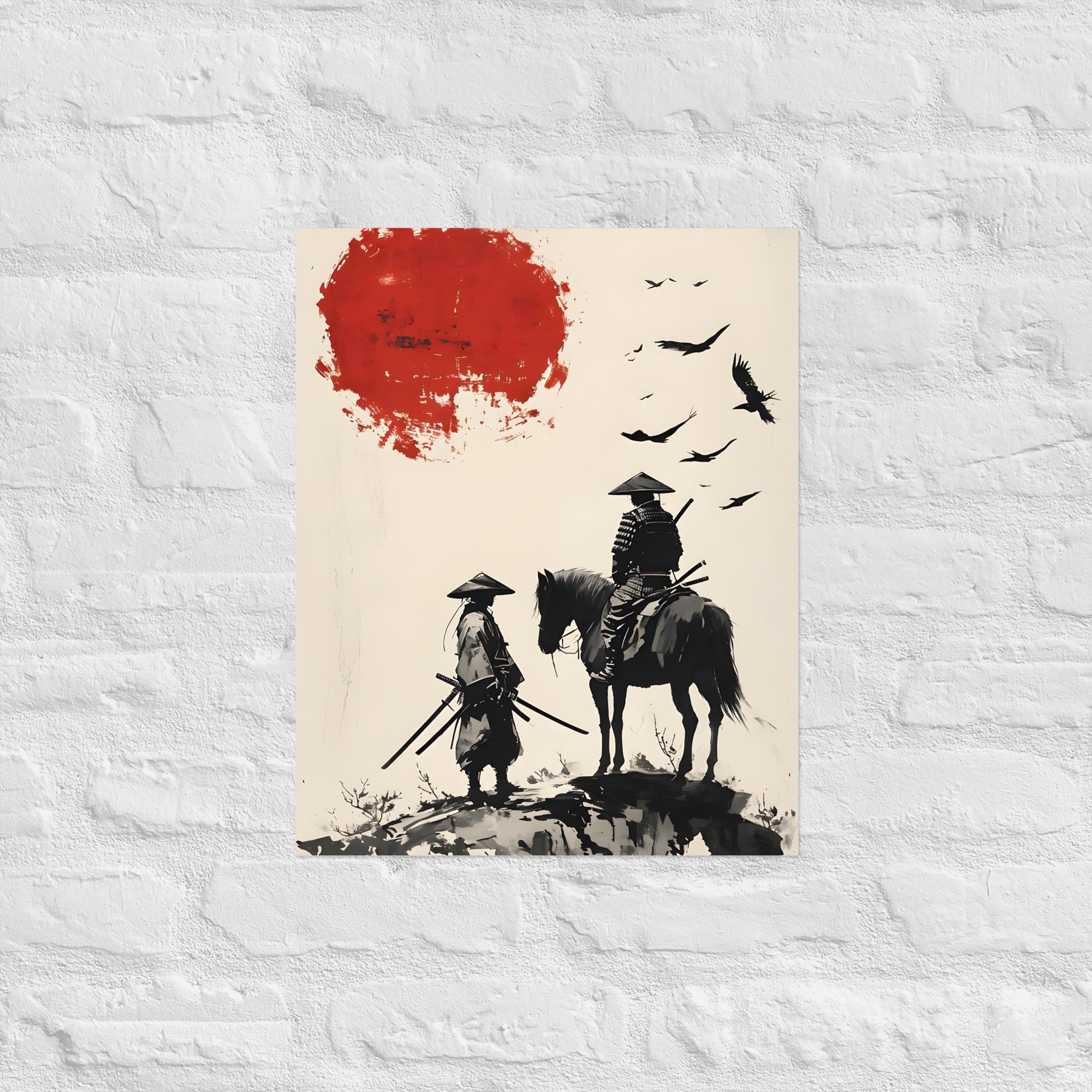 Samurai Rising Sun Poster Japanese Samurai Rising Sun Japan Multiple Sizes Poster Wall ...
