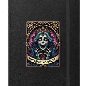 Cuaderno de Brujas de Cartas del Tarot "Reina de la Ansiedad" Cuaderno de tapa dura