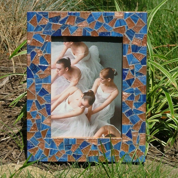 Indigo Blue \/ Copper Mosaic Frame