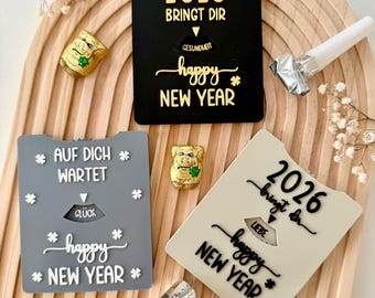 New Year's greeting 2026 | Lucky charm card | New Year's Eve gift | New Year's decoration | Happy New Year card