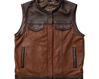 Gilet pour homme en cuir de mouton véritable, gilet de motard en cuir de mouton noir fait main, gilet pour homme noir, gilet à glissière de taille personnalisée, cadeau pour lui