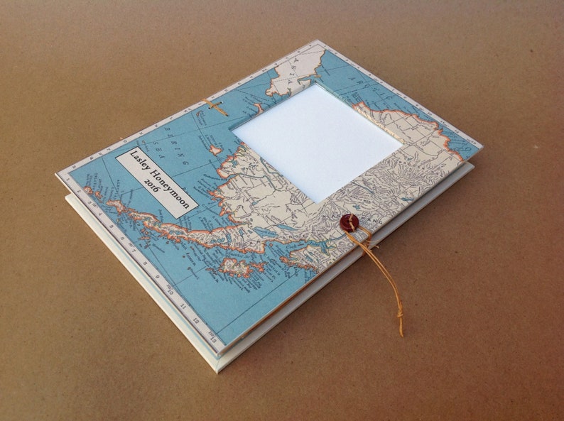 Diario de viaje personalizado de Alaska con bolsillos, sobres y mapa vintage, crucero por Alaska 2019, viaje a la aurora boreal imagen 9