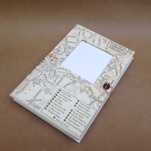 London Travel Journal with Vintage Map, Personalized to order