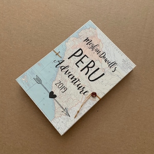 Personalized Peru Travel Journal with Pockets and Envelopes