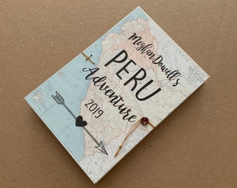 Personalized Peru Travel Journal with Pockets and Envelopes