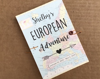 Europe Travel Journal for Photos and Writing, Personalized Travel Diary