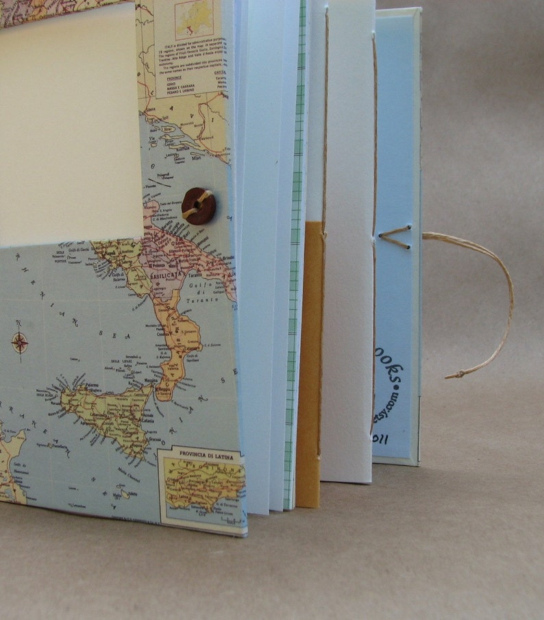 Personalized Italy Travel Journal with Pockets, Envelopes and Map image 7