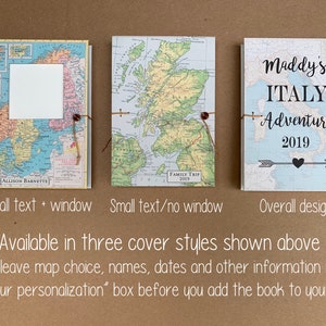 Personalized Travel Journal with Pockets and Envelopes, Choose your Map image 6