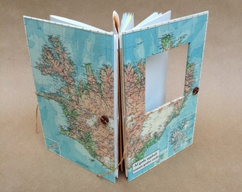 Personalized Iceland Travel Journal with Pockets and Envelopes