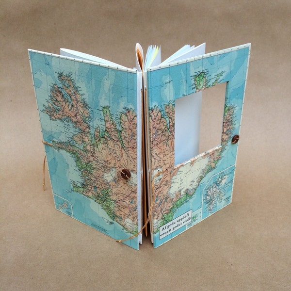 Personalized Iceland Travel Journal with Pockets and Envelopes