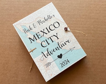 Personalized Mexico Travel Journal with Pockets and Envelopes