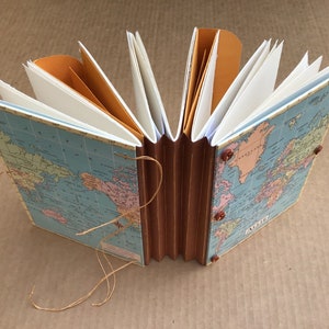 Large Expandable Travel Journal with pockets and envelopes, Combination Notebook, Scrapbook and Photo Album image 8