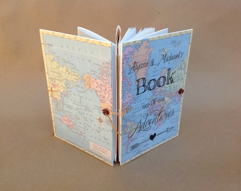 Travel Journal for Couples with Pockets & Envelope, Wedding Shower Gift, Travel Theme Wedding