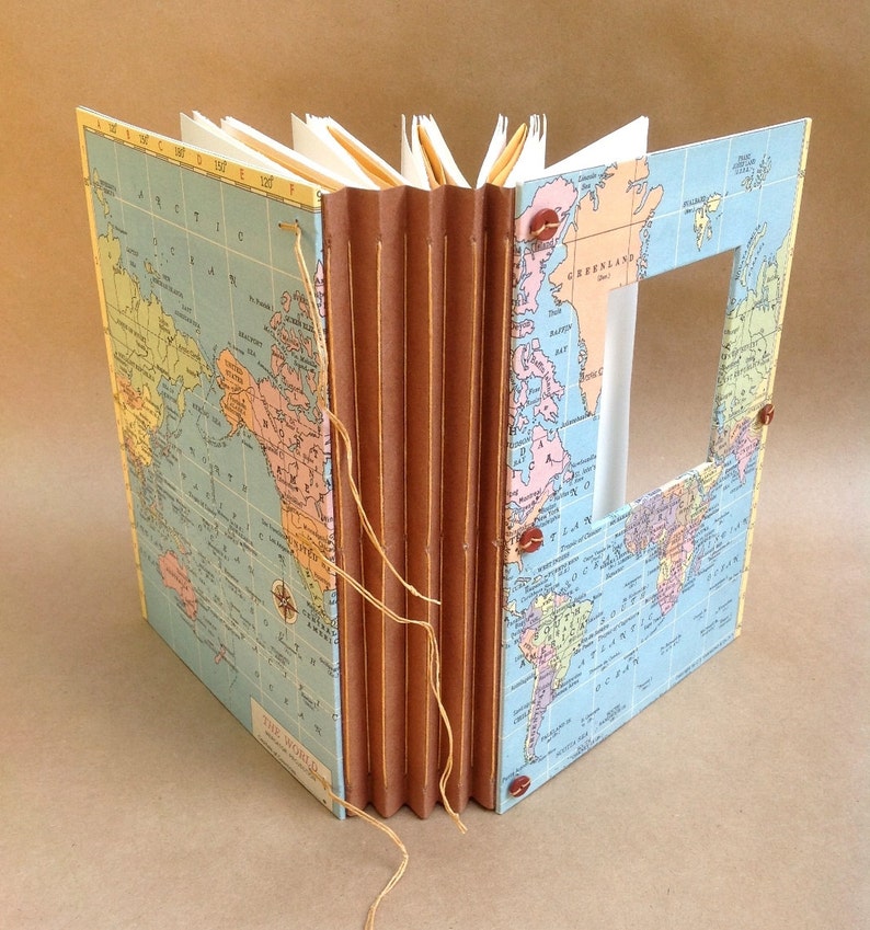 Large Expandable Travel Journal With Pockets and Envelopes Etsy
