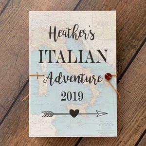 Personalized Italy Travel Journal with Pockets, Envelopes and Map image 9