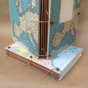 Large Expandable Travel Journal with pockets and envelopes, Combination Notebook, Scrapbook and Photo Album