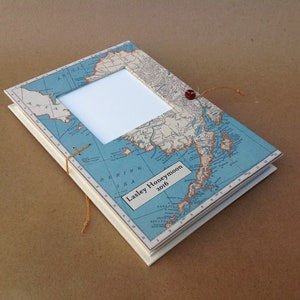 Personalized Alaska Travel Journal with Pockets, Envelopes and Vintage Map, Alaska cruise 2019, Northern Lights Trip image 1