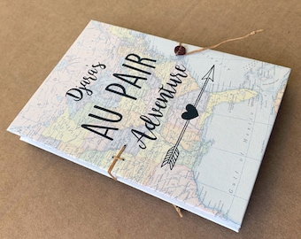 Personalized Travel Journal: Custom Map Keepsake, Au Pair Gift