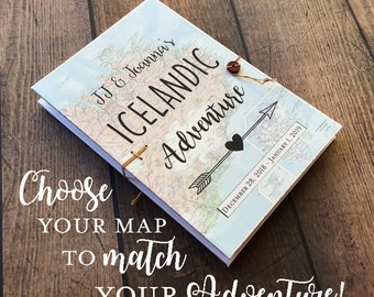 Personalized Travel Journal: Adventure Scrapbook with Map Cover