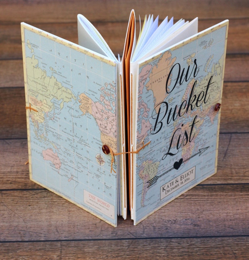 Bucket List Journal, Personalized Wedding Anniversary or Retirement Gift afbeelding 3