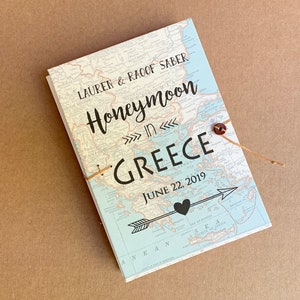 Personalized Greece Travel Journal with Pockets and Envelopes image 2