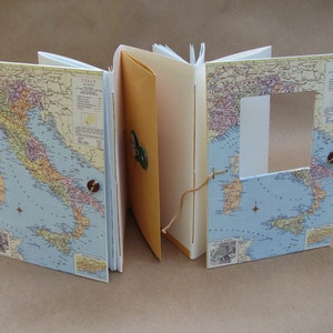 Personalized Italy Travel Journal with Pockets, Envelopes and Map image 5
