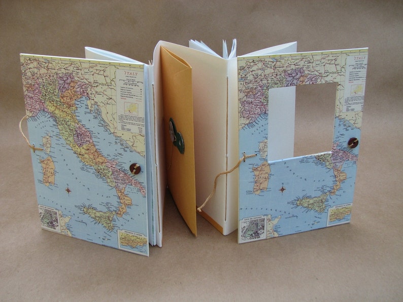 Personalized Italy Travel Journal with Pockets, Envelopes and Map image 5