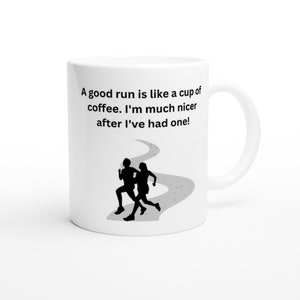 Une bonne course est comme une tasse de café - Cadeau parfait pour les coureurs, les amateurs de course à pied, le cadeau de course, la tasse de course, le coureur, la tasse drôle