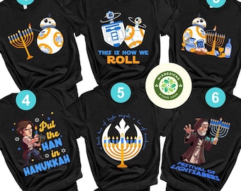 Disney Star Wars Happy Hanukkah Shirt, Galaxy's Edge Jewish Family Hanukkah Shirt, Latkes Spin Lights Hanukkah Menorah, Chanukah Sweatshirt