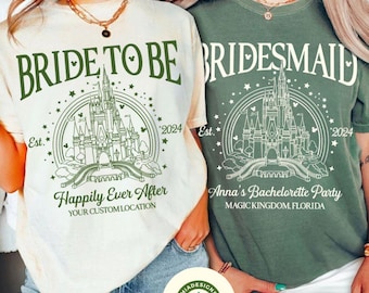 Personalized Bachelorette Party Disney Bride Shirt, Disney Castle Bride To Be Team Bride, Bride Squad Group Matching, Disney Girl Trip Shirt