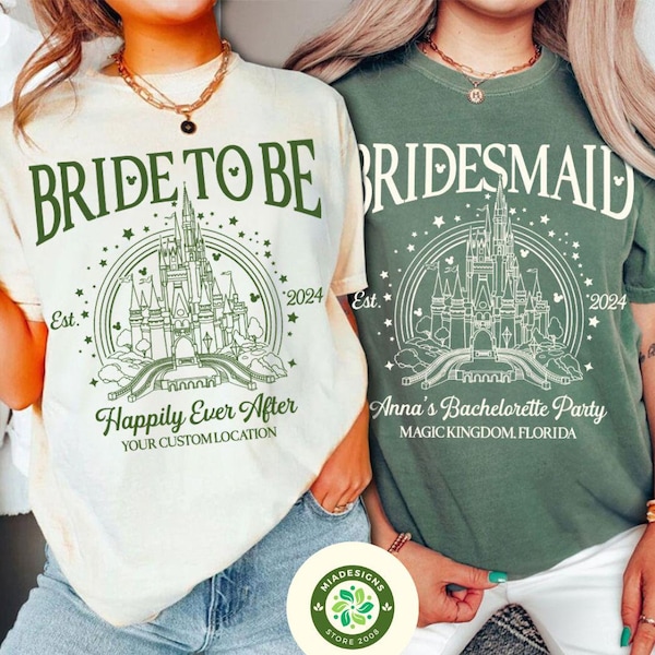 Personalized Bachelorette Party Disney Bride Shirt, Disney Castle Bride To Be Team Bride, Bride Squad Group Matching, Disney Girl Trip Shirt