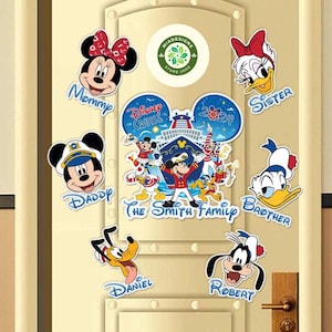 Personalized Mickey & Friends Disney Cruise Magnet, Disney Family Cruise Ship Stateroom Door, My First Disney Cruise 2024, Disney Wish Dream