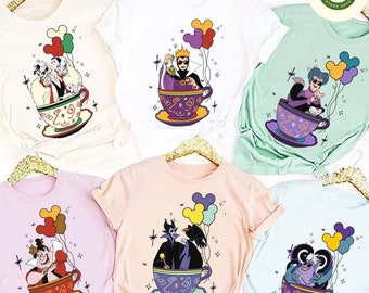 Disney Villains Shirt, Pick Your Poison Female Villains Characters Teacup Evil Friends Girl Trip Shirt, Maleficent Evil Queen Cruella Ursula
