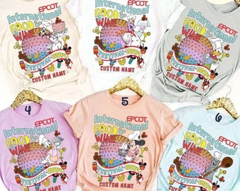 Personalized Mickey & Friends Figment Remy Chef Disney Epcot International Food and Wine Festival 2024 Shirt, WDW Family Snack Drinking Team