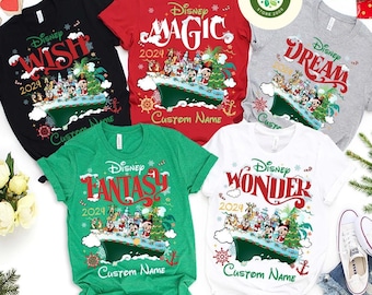 Personalized Mickey & Friends Disney Christmas Very Merrytime Cruises 2024 Shirt, Disney Family Christmas Cruise Vacation, Disney Wish Dream