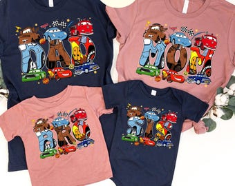 Personalized Name Disney Cars Family shirts, Cars Movie Shirt, Family Matching Shirts, Disney Trip shirts, Lighting Mcqueen Tow Mater Tee
