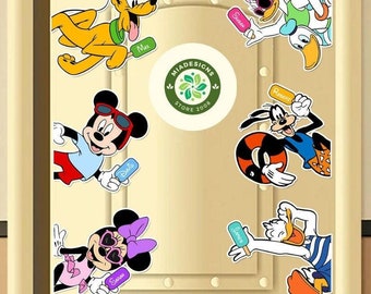 Personalized Mickey & Friends Summer Trip Disney Cruise Magnet, Disney Spring Break Vacation 2025, Summer Family Cruise Ship Stateroom Door