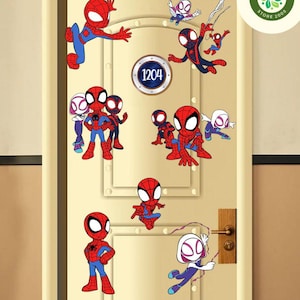 Personalized Disney Spidey and His Amazing Friends Magnet, Spiderman Birthday Boy, Disney Cruise Magnet, Family Cruise Ship Stateroom Door