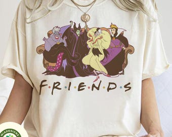 Disney Villains Shirt, Maleficent Evil Queen Cruella Ursula Female Villains Evil Friends Matching, Girly Aesthetic Disney Girl Trip Shirt