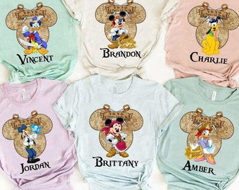 Personalized Mickey & Friends Disney Pirates Shirt, Yo Ho Yo Ho A Pirate's Life for Me, All Character Disney Cruise Shirt, Family Cruise Tee